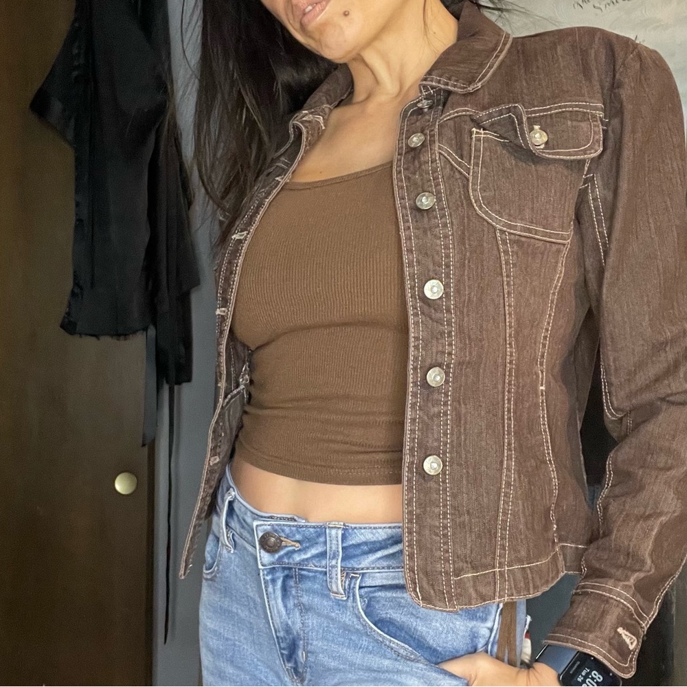 Live a Little brown jean jacket size small